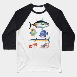 Fish Poster with Tuna Baseball T-Shirt